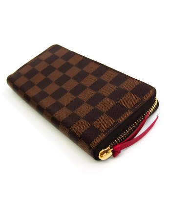 Louis Vuitton Damier Portofeuil Clemence N60534 Womens Damier Canvas Long Wallet (bi-fold) CeriseEbene pas cheres