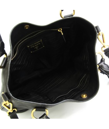 Prada VIT.DAINO Womens Leather HandbagShoulder Bag Black Comment ça marche