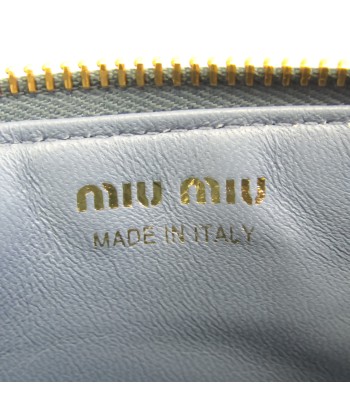 Miu Miu 5MB006 Leather Card Case Blue JUSQU'A -70%! 