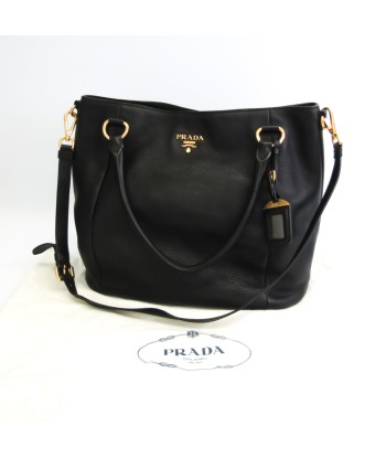 Prada VIT.DAINO Womens Leather HandbagShoulder Bag Black Comment ça marche