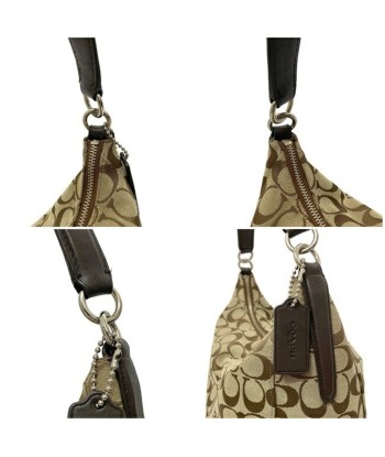 Coach Signature Ec-14191 Women's Leather,Canvas Shoulder Bag Beige,Brown l'évolution des habitudes 