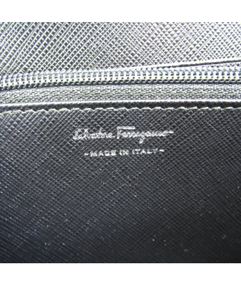 Salvatore Ferragamo Gancini IY 227125 Unisex Leather Long Wallet (bi-fold) Black l'évolution des habitudes 