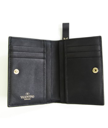 Valentino Garavani Rock Studs Unisex Leather Wallet (bi-fold) Black Les magasins à Paris