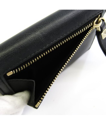 Valentino Garavani Rock Studs Unisex Leather Wallet (bi-fold) Black Les magasins à Paris