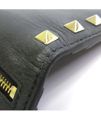 Valentino Garavani Rock Studs Unisex Leather Wallet (bi-fold) Black Les magasins à Paris