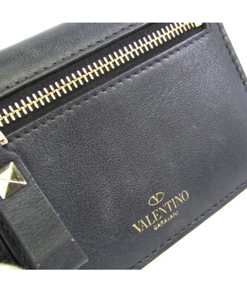 Valentino Garavani Rock Studs Unisex Leather Wallet (bi-fold) Black Les magasins à Paris