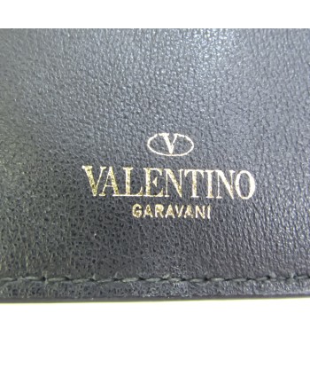 Valentino Garavani Rock Studs Unisex Leather Wallet (bi-fold) Black Les magasins à Paris