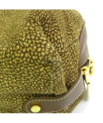 Borbonese Quail Pattern 913911 Unisex LeatherSuede Handbag Brown Venez découvrir notre 