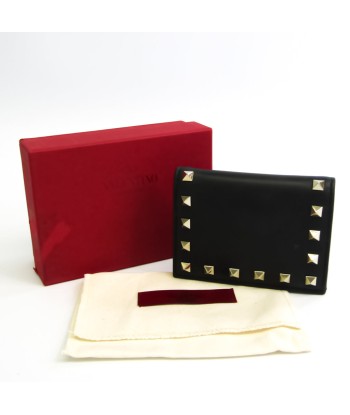 Valentino Garavani Rock Studs Unisex Leather Wallet (bi-fold) Black Les magasins à Paris