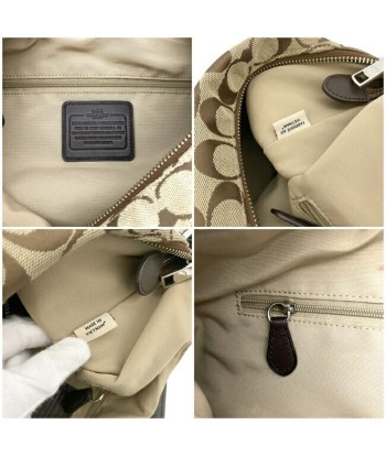 Coach Signature Ec-14191 Women's Leather,Canvas Shoulder Bag Beige,Brown l'évolution des habitudes 