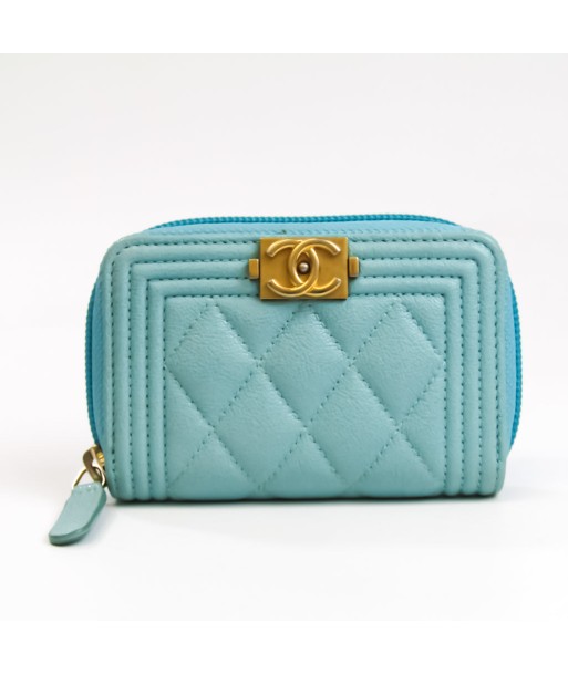 Chanel Boy Chanel A80602 Womens Calfskin Coin Purse/coin Case Light Blue s'inspire de l'anatomie humaine