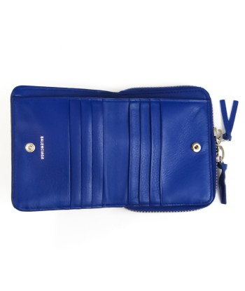 Balenciaga PAPER ZA BILLFOLD 371662 Unisex Leather Wallet (bi-fold) Blue,Ultra Marine en ligne