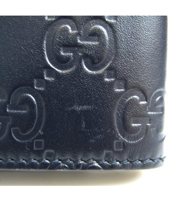 Gucci Guccissima 473924 Unisex Leather Key Case Navy Black à prix réduit toute l'année