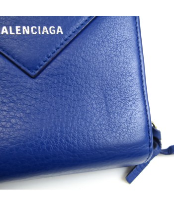 Balenciaga PAPER ZA BILLFOLD 371662 Unisex Leather Wallet (bi-fold) Blue,Ultra Marine en ligne