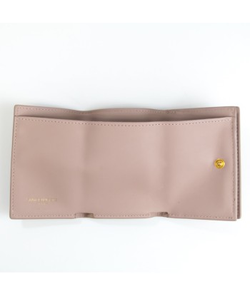 Yves Saint Laurent YSL Tiny Wallet 459880 Womens Leather Wallet (tri-fold) Pink Beige pas cher