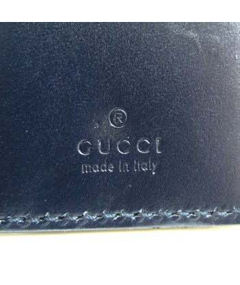 Gucci Guccissima 473924 Unisex Leather Key Case Navy Black à prix réduit toute l'année