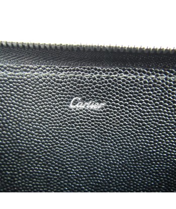 Cartier Santos L3000942 Mens Leather Long Wallet (bi-fold) Black la chaussure