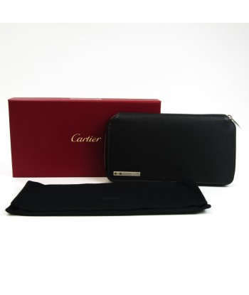 Cartier Santos L3000942 Mens Leather Long Wallet (bi-fold) Black la chaussure