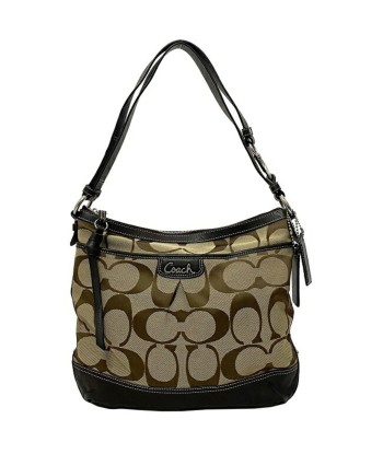 Coach Signature Ec-14198 Women's Leather,Canvas Shoulder Bag Beige,Brown vous aussi creer 