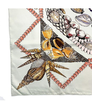 Hermes Ec-14287 Womens Silk Scarf BrownGrayOrangePink Véritable concentré