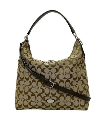 Coach Signature Ec-14191 Women's Leather,Canvas Shoulder Bag Beige,Brown l'évolution des habitudes 