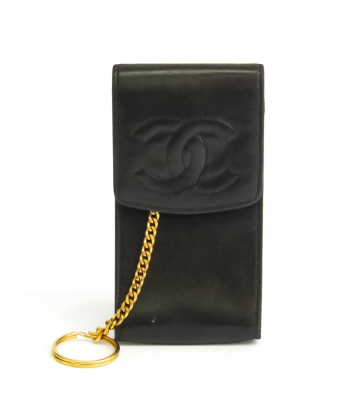 Chanel Multi-case Womens Leather Pouch Black brillant des détails fins