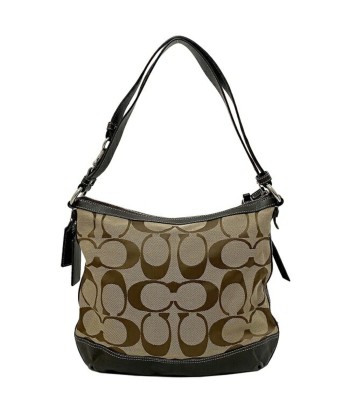 Coach Signature Ec-14198 Women's Leather,Canvas Shoulder Bag Beige,Brown vous aussi creer 