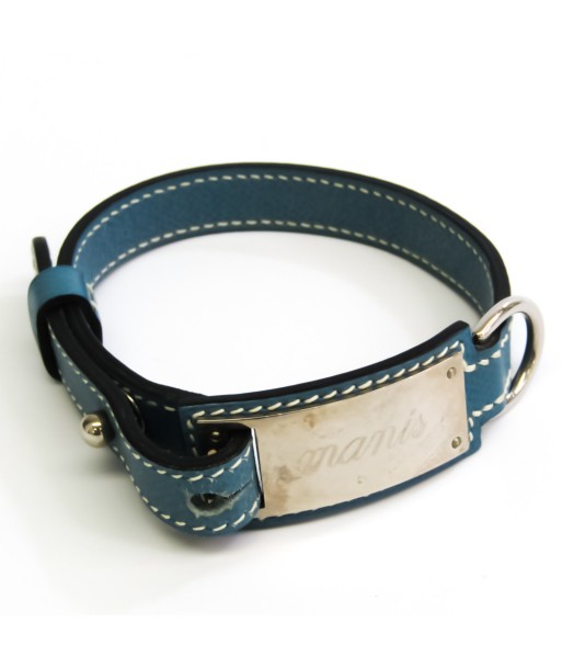 Hermes Dog Collar Courchevel Leather Blue Jean s'inspire de l'anatomie humaine