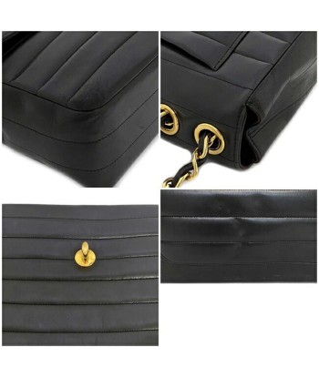 Chanel F-14271 Women's Leather Shoulder Bag Black,Gold pas cher 