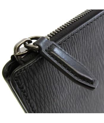 Salvatore Ferragamo FZ24 0480 Mens Leather Clutch Bag BlackDark Gray pas cher chine