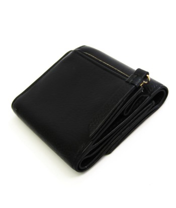 J&M Davidson Unisex Leather Wallet (tri-fold) Black Paris Déstockage Promo