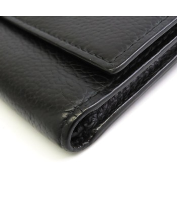 J&M Davidson Unisex Leather Wallet (tri-fold) Black Paris Déstockage Promo