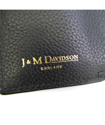 J&M Davidson Unisex Leather Wallet (tri-fold) Black Paris Déstockage Promo