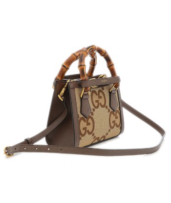 Gucci CanvasLeather HandbagShoulder Bag Beige Brown votre