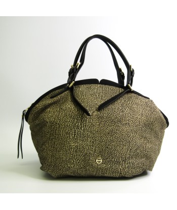 Borbonese Quail Pattern 963921 Women's Leather,Suede Handbag Beige,Black Faites des économies