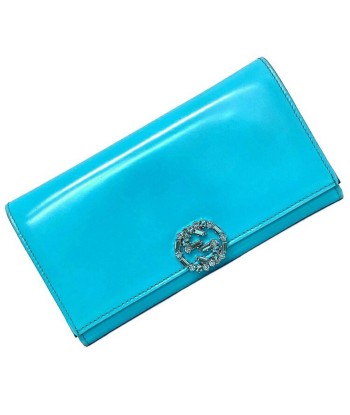 Gucci F-14254 Womens Leather Long Wallet (bi-fold) Blue Jusqu'à 80% De Réduction