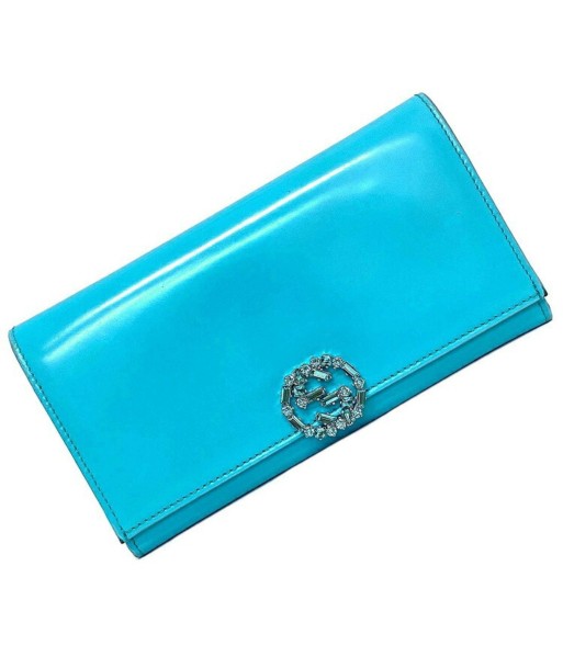 Gucci F-14254 Womens Leather Long Wallet (bi-fold) Blue Jusqu'à 80% De Réduction