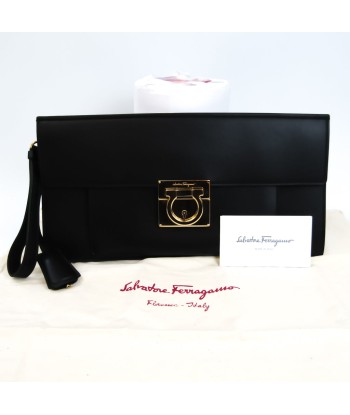 Salvatore Ferragamo Womens Leather Clutch Bag Black Venez découvrir notre 