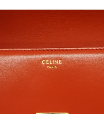 Auth Celine Triomphe Shiny Calf Womens Shoulder Bag Orange du meilleur 