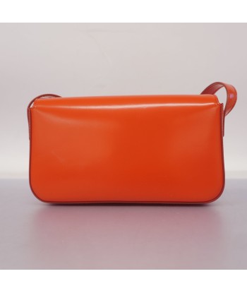 Auth Celine Triomphe Shiny Calf Womens Shoulder Bag Orange du meilleur 