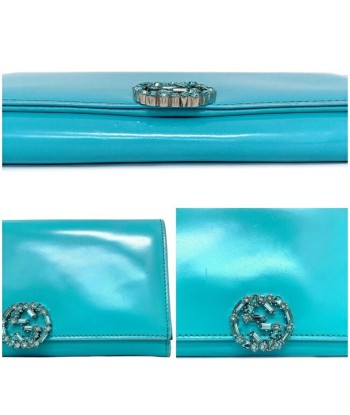 Gucci F-14254 Womens Leather Long Wallet (bi-fold) Blue Jusqu'à 80% De Réduction