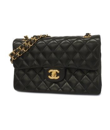 Auth Chanel Shoulder Bag Matrasse W Flap W Chain Lambskin Black Gold Metal Livraison rapide