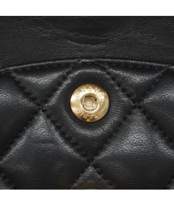 Auth Chanel Shoulder Bag Matrasse W Flap W Chain Lambskin Black Gold Metal Livraison rapide