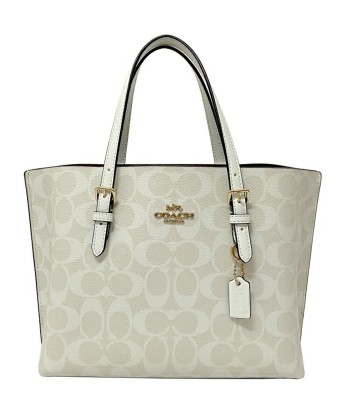 Coach Signature Ec-14176 Women's PVC,Leather Handbag,Tote Bag Beige,Gold,White store