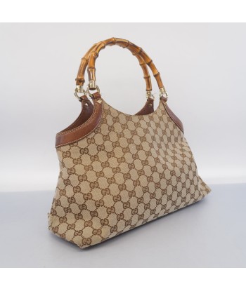 Auth Gucci Bamboo Handbag 137395 Womens GG Canvas Handbag Beige le des métaux précieux