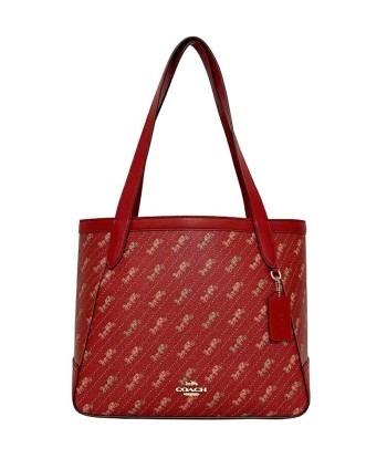 Coach F-14183 Womens PVCLeather Tote Bag GoldRed Color de technologie