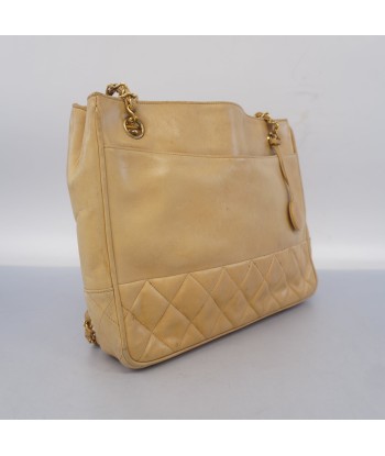 Auth Chanel Chain Shoulder Womens Leather Shoulder Bag Beige france