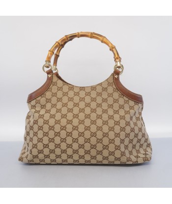 Auth Gucci Bamboo Handbag 137395 Womens GG Canvas Handbag Beige le des métaux précieux