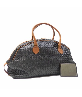 Bottega Veneta Boston Bag Intrecciato Black Brown Leather 209569 Hand Womens Mens Ki le des métaux précieux