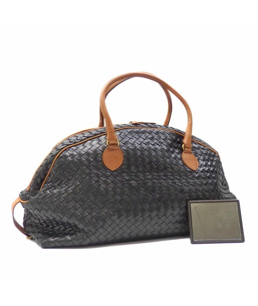 Bottega Veneta Boston Bag Intrecciato Black Brown Leather 209569 Hand Womens Mens Ki le des métaux précieux